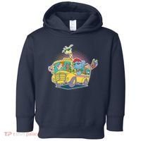 Funny Cool Back to School Animals School Bus Toddler Hoodie thumb 0