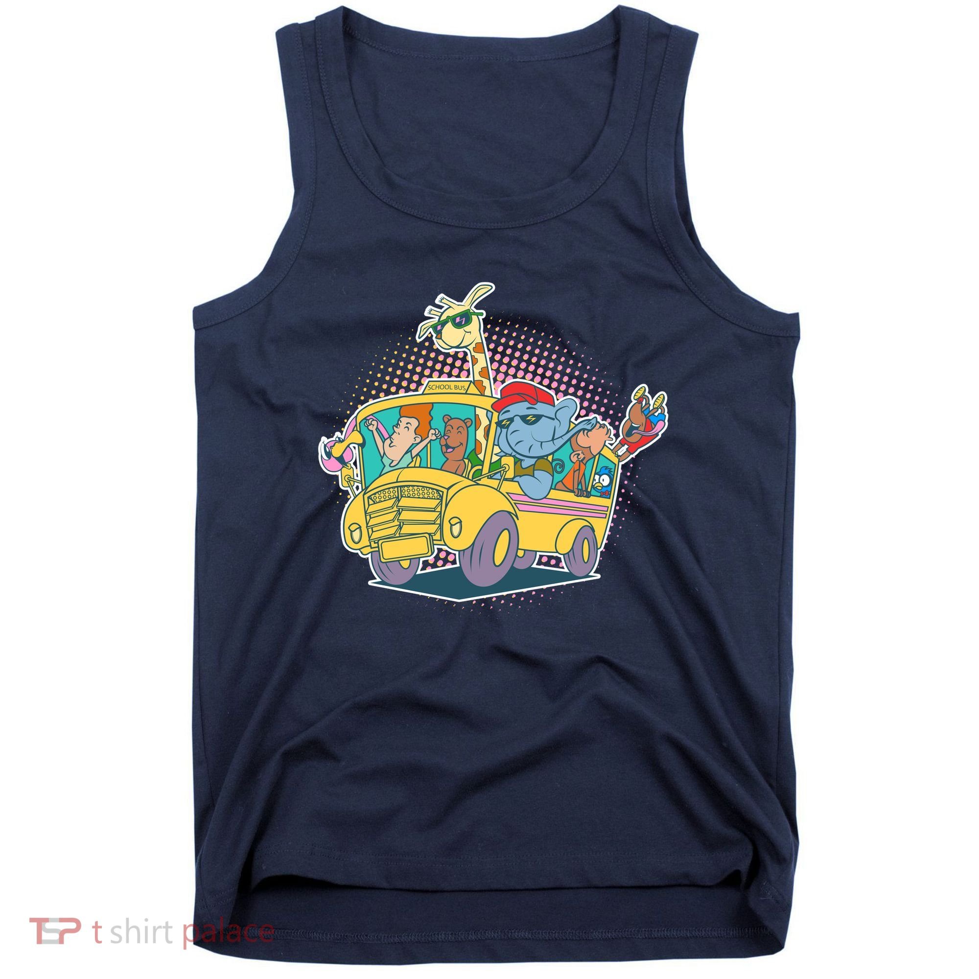 Funny Cool Back to School Animals School Bus Tank Top