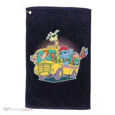 Funny Cool Back to School Animals School Bus Golf Towel