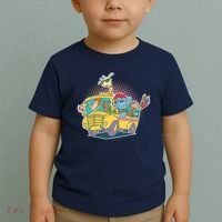 Funny Cool Back to School Animals School Bus Toddler T-Shirt thumb 2