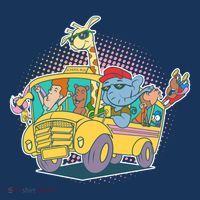 Funny Cool Back to School Animals School Bus Women's T-Shirt thumb 6