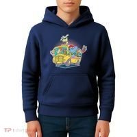 Funny Cool Back to School Animals School Bus Kids Hoodie thumb 4