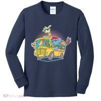 Funny Cool Back to School Animals School Bus Kids Long Sleeve Shirt thumb 0