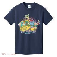 Funny Cool Back to School Animals School Bus Kids T-Shirt thumb 0