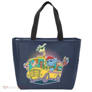 Funny Cool Back to School Animals School Bus Tote Bag