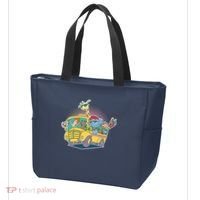 Funny Cool Back to School Animals School Bus Tote Bag thumb 3