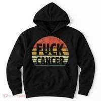 Fuck Cancer Breast Cancer Awareness Gift Retro Distressed Hoodie thumb 0