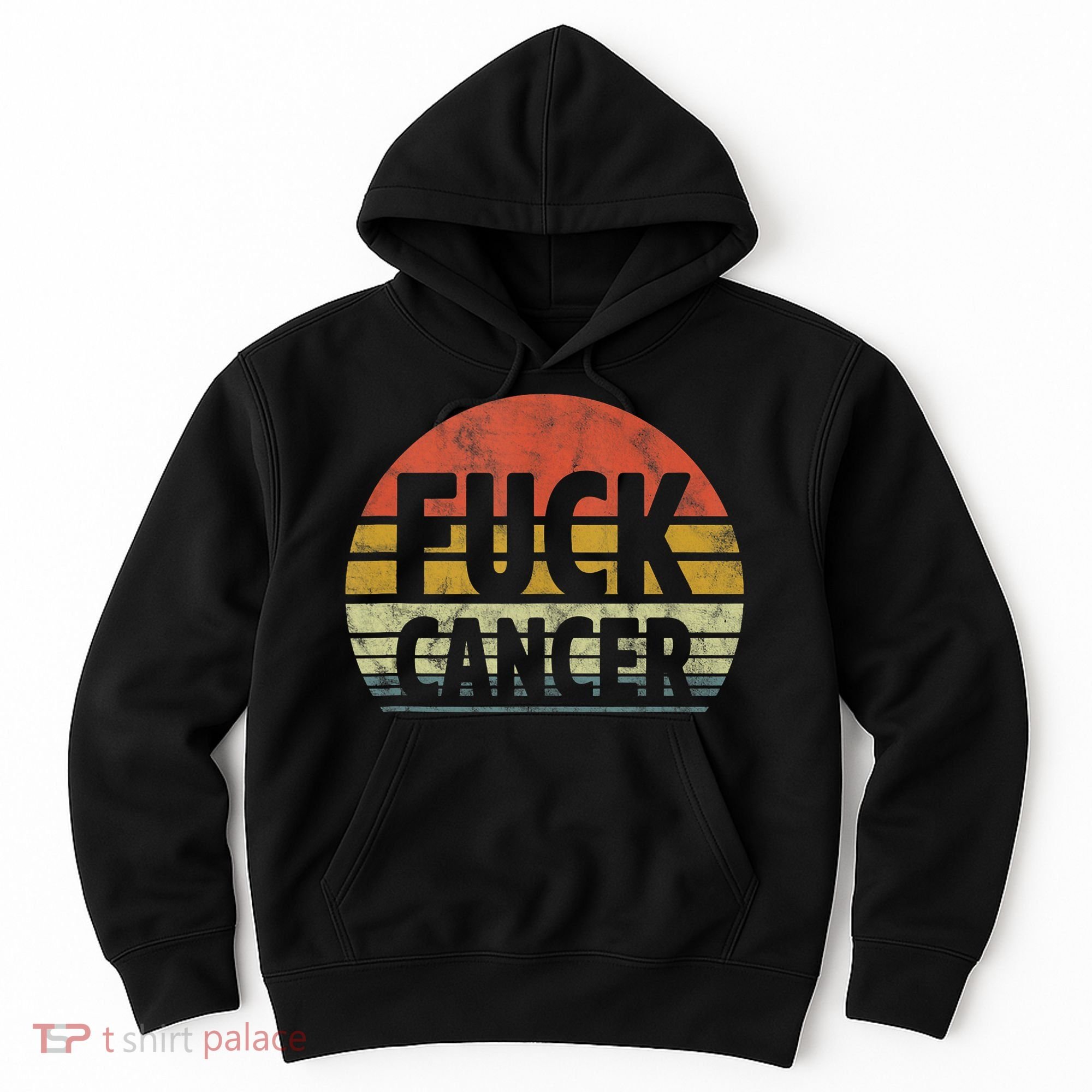 Fuck Cancer Breast Cancer Awareness Gift Retro Distressed Hoodie