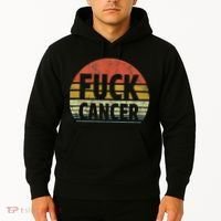 Fuck Cancer Breast Cancer Awareness Gift Retro Distressed Hoodie thumb 2