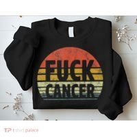 Fuck Cancer Breast Cancer Awareness Gift Retro Distressed Sweatshirt thumb 2