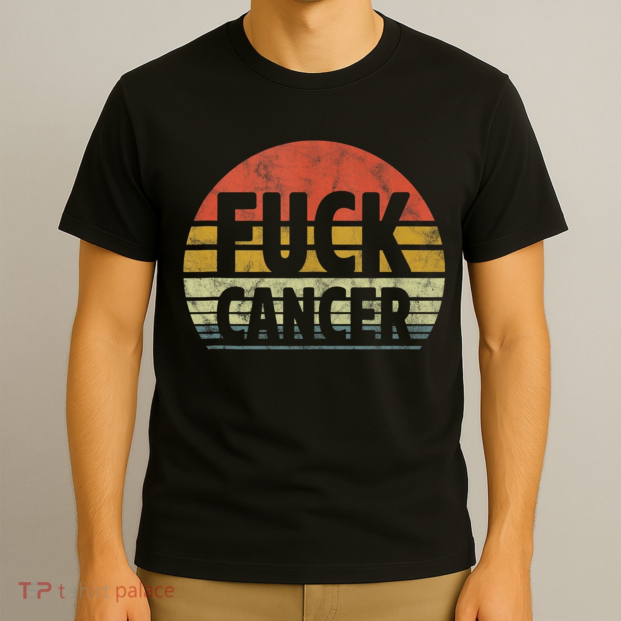 Fuck Cancer Breast Cancer Awareness Gift Retro Distressed T-Shirt