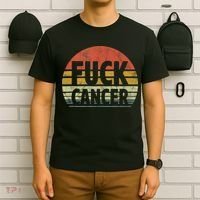 Fuck Cancer Breast Cancer Awareness Gift Retro Distressed T-Shirt thumb 6