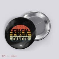 Fuck Cancer Breast Cancer Awareness Gift Retro Distressed Button thumb 0