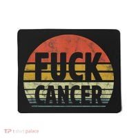 Fuck Cancer Breast Cancer Awareness Gift Retro Distressed Mousepad thumb 0