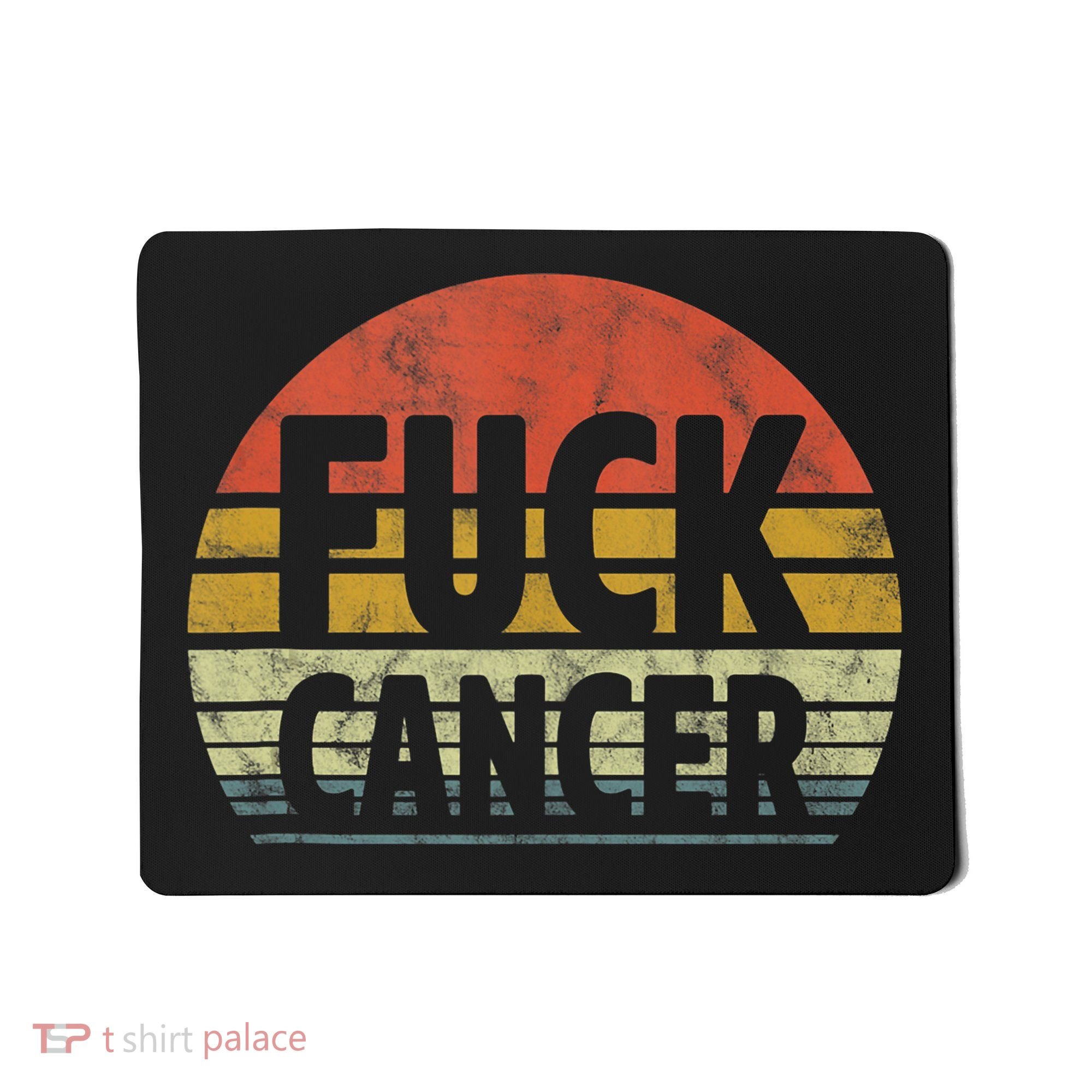 Fuck Cancer Breast Cancer Awareness Gift Retro Distressed Mousepad