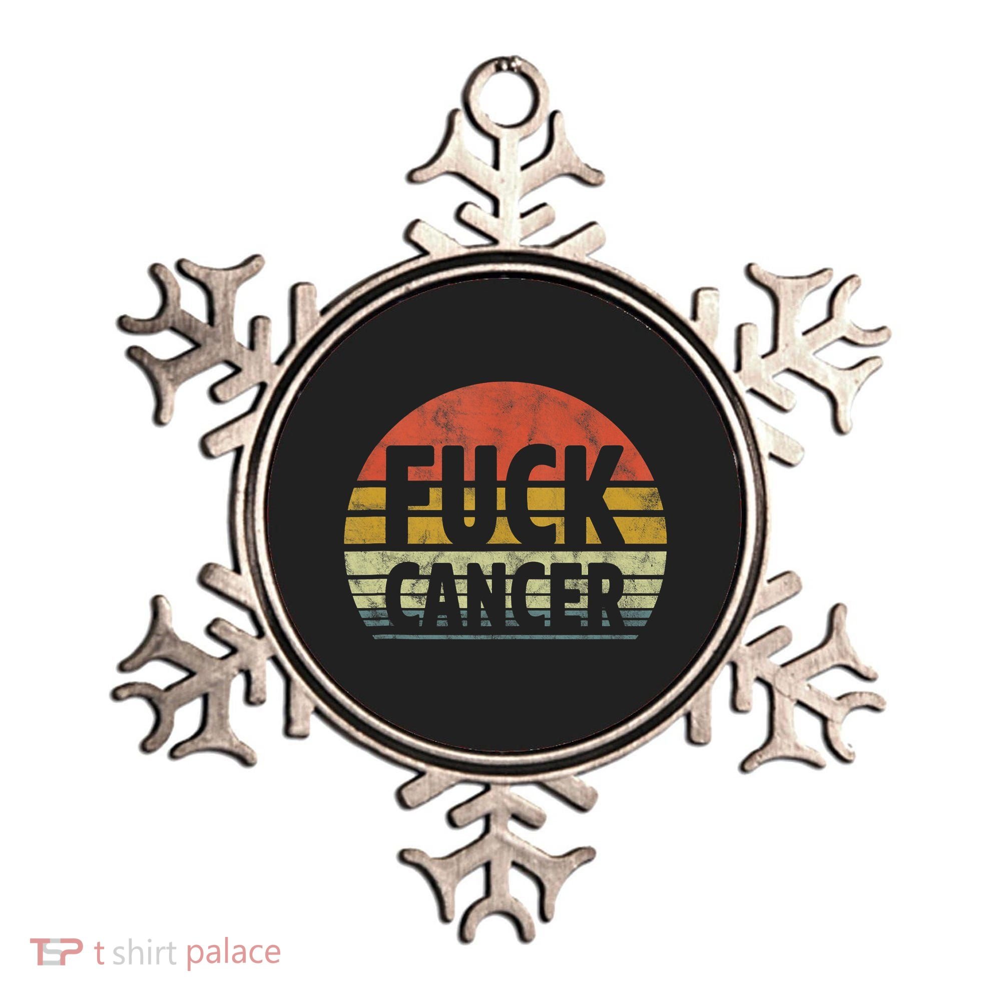 Fuck Cancer Breast Cancer Awareness Gift Retro Distressed Ornament