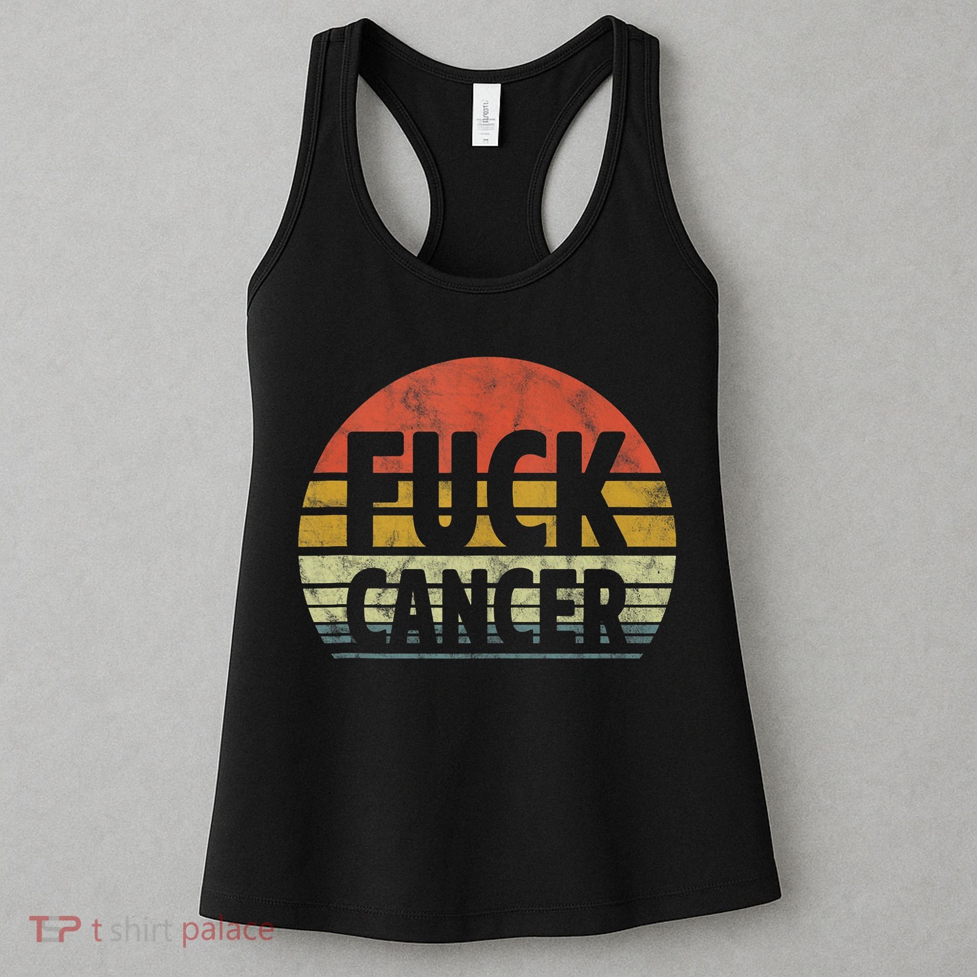 Fuck Cancer Breast Cancer Awareness Gift Retro Distressed Women's Tank Top