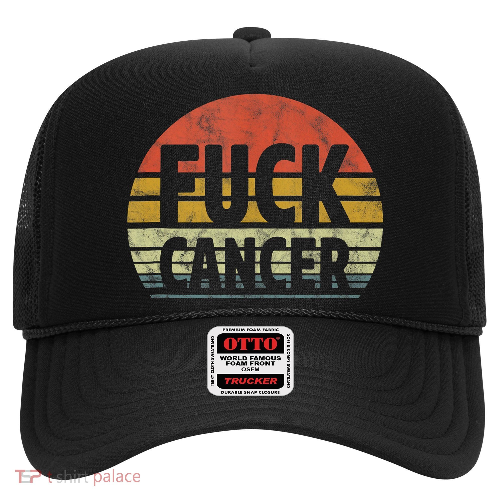Fuck Cancer Breast Cancer Awareness Gift Retro Distressed Hat