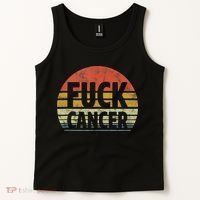 Fuck Cancer Breast Cancer Awareness Gift Retro Distressed Tank Top thumb 2