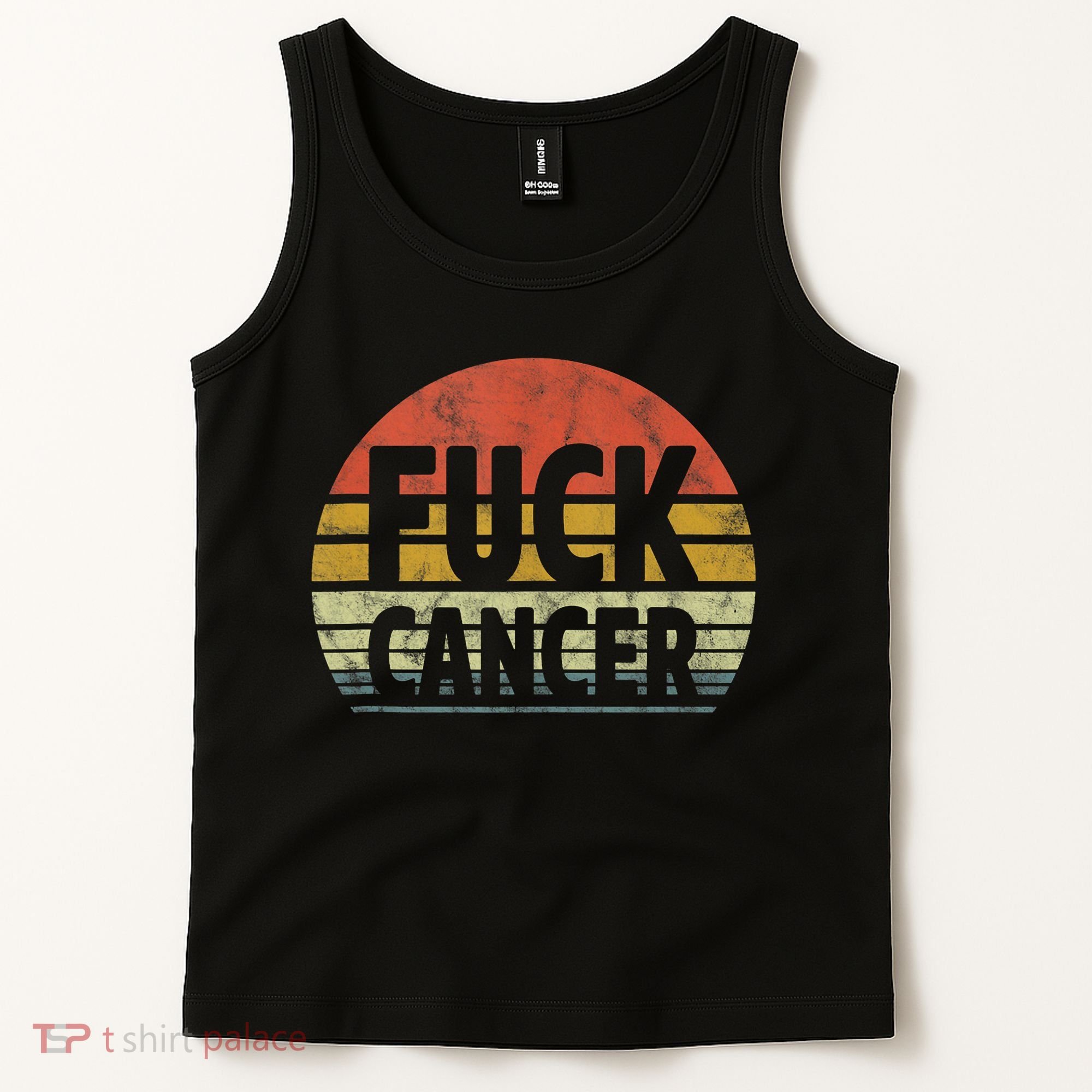 Fuck Cancer Breast Cancer Awareness Gift Retro Distressed Tank Top