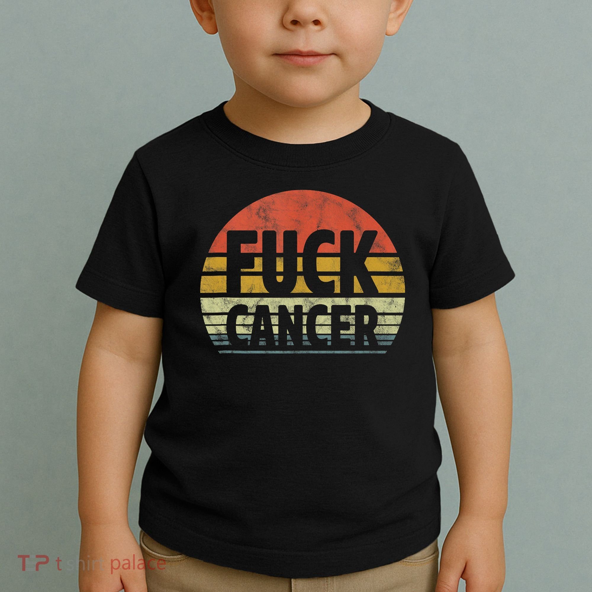 Fuck Cancer Breast Cancer Awareness Gift Retro Distressed Toddler T-Shirt
