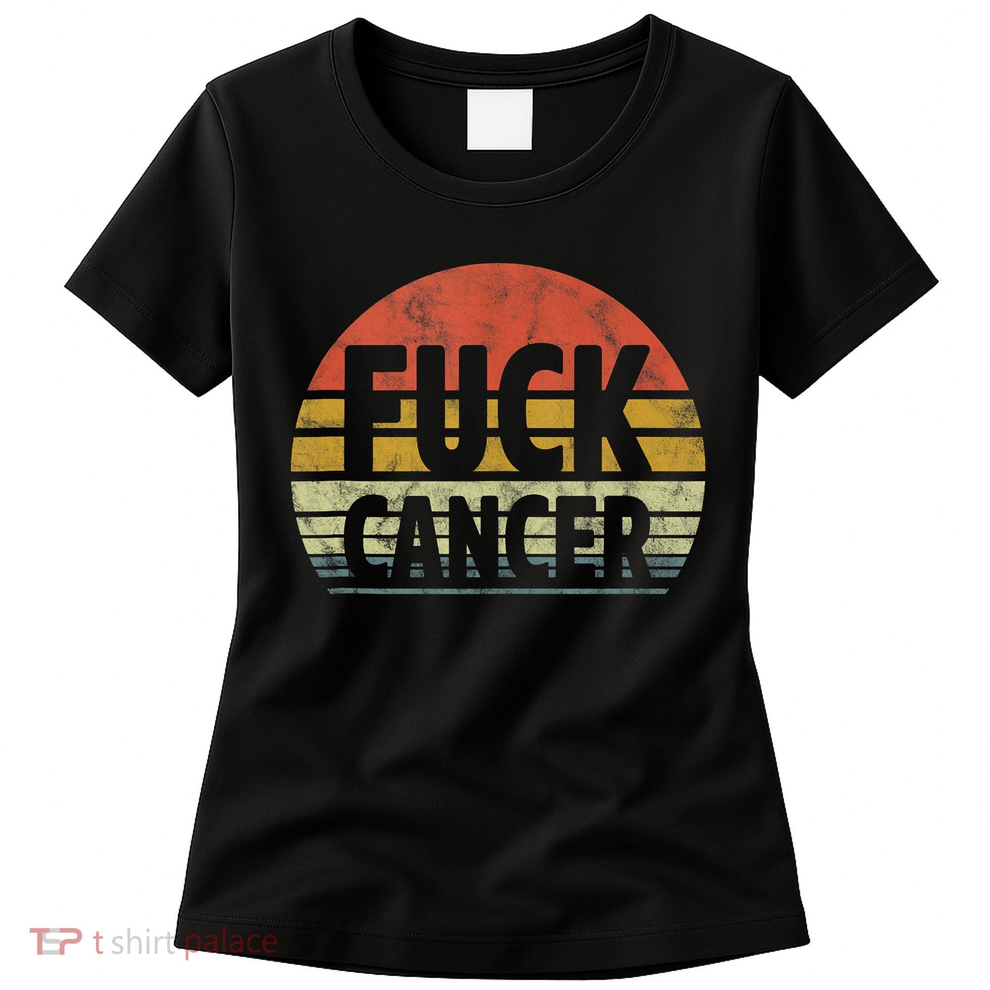 Fuck Cancer Breast Cancer Awareness Gift Retro Distressed Women's T-Shirt