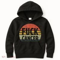 Fuck Cancer Breast Cancer Awareness Gift Retro Distressed Kids Hoodie thumb 0