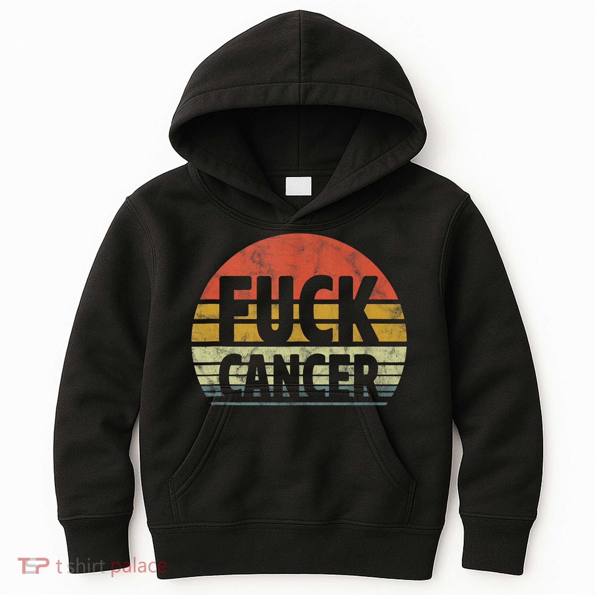 Fuck Cancer Breast Cancer Awareness Gift Retro Distressed Kids Hoodie