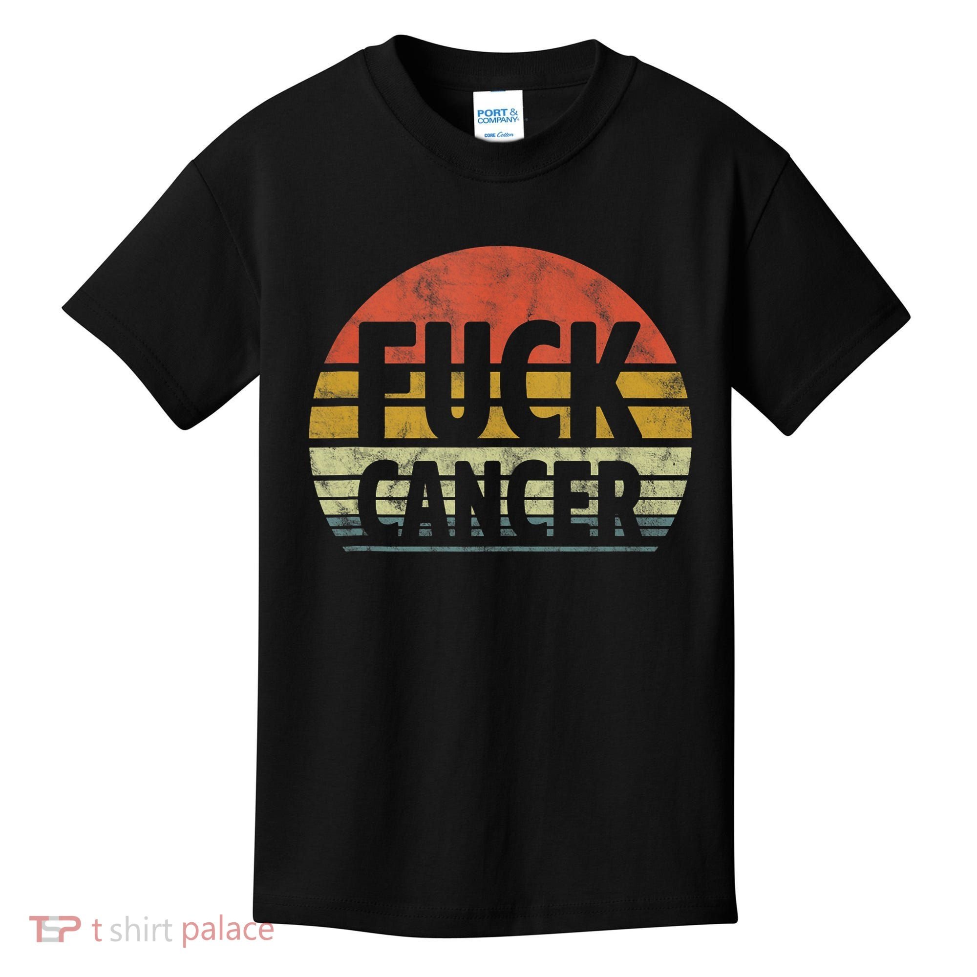 Fuck Cancer Breast Cancer Awareness Gift Retro Distressed Kids T-Shirt