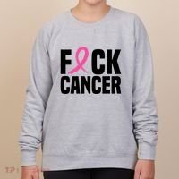 Fuck Cancer Breast Cancer Awareness Gift Retro Distressed Women's Sweatshirt thumb 0