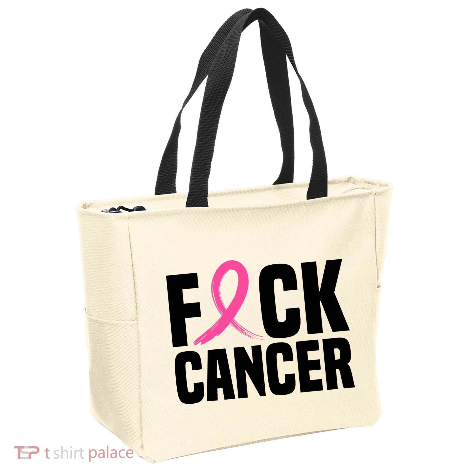 Fuck Cancer Breast Cancer Awareness Gift Retro Distressed Tote Bag