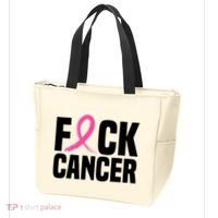 Fuck Cancer Breast Cancer Awareness Gift Retro Distressed Tote Bag thumb 3
