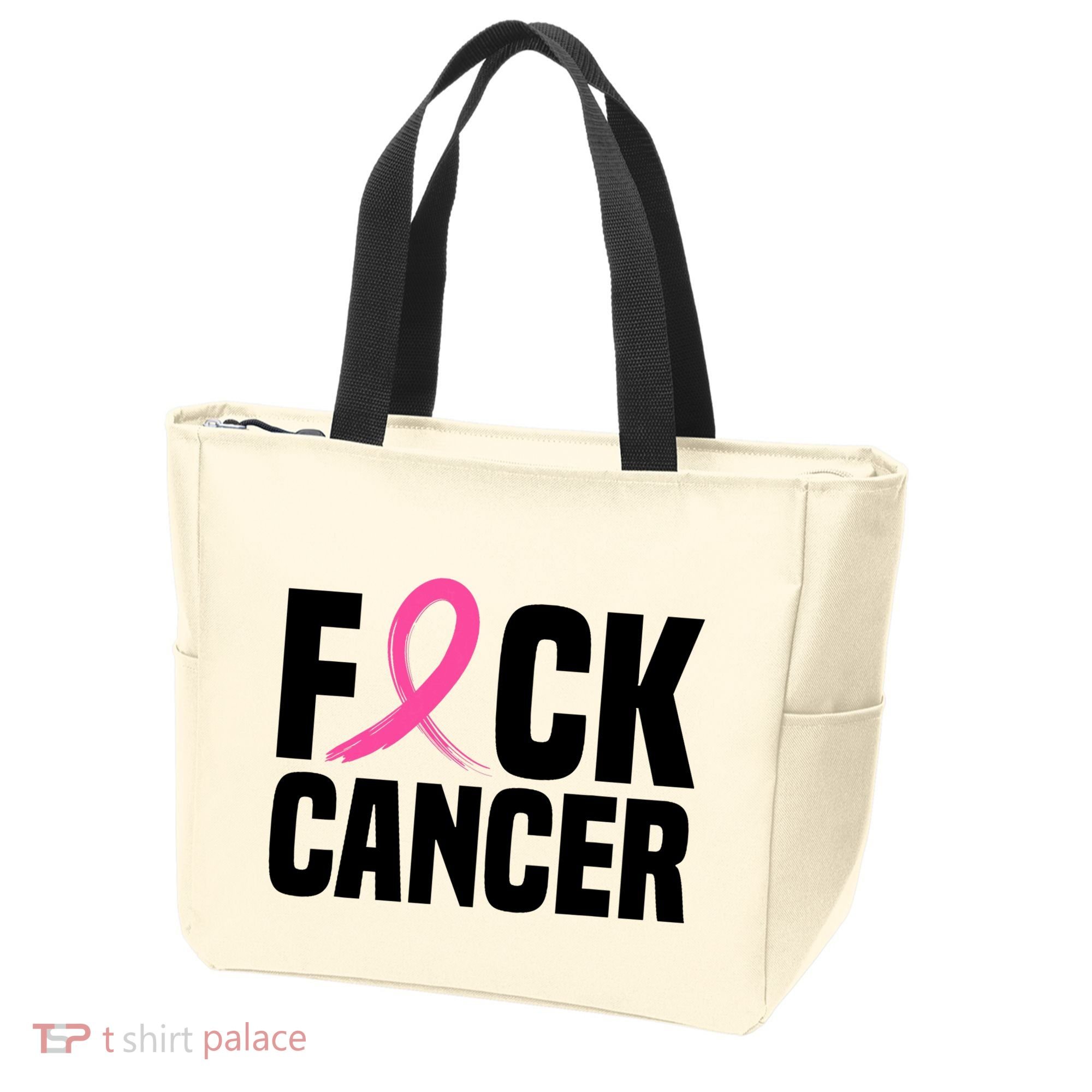 Fuck Cancer Breast Cancer Awareness Gift Retro Distressed Tote Bag