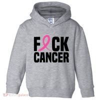 Fuck Cancer Breast Cancer Awareness Gift Retro Distressed Toddler Hoodie thumb 0