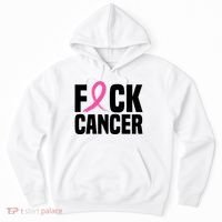 Fuck Cancer Breast Cancer Awareness Gift Retro Distressed Hoodie thumb 0