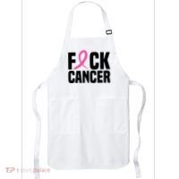 Fuck Cancer Breast Cancer Awareness Gift Retro Distressed Apron thumb 0