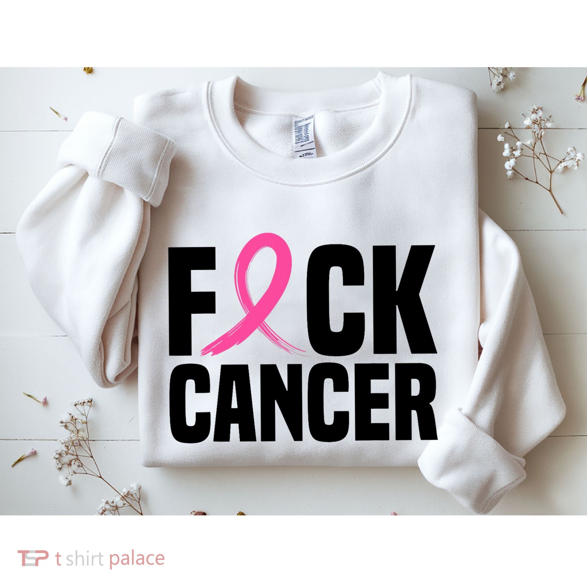Fuck Cancer Breast Cancer Awareness Gift Retro Distressed Sweatshirt