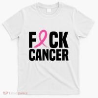 Fuck Cancer Breast Cancer Awareness Gift Retro Distressed T-Shirt thumb 0