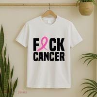 Fuck Cancer Breast Cancer Awareness Gift Retro Distressed T-Shirt thumb 2