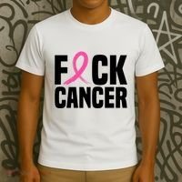 Fuck Cancer Breast Cancer Awareness Gift Retro Distressed T-Shirt thumb 3