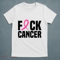 Fuck Cancer Breast Cancer Awareness Gift Retro Distressed T-Shirt thumb 5