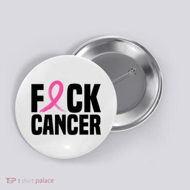 Fuck Cancer Breast Cancer Awareness Gift Retro Distressed Button