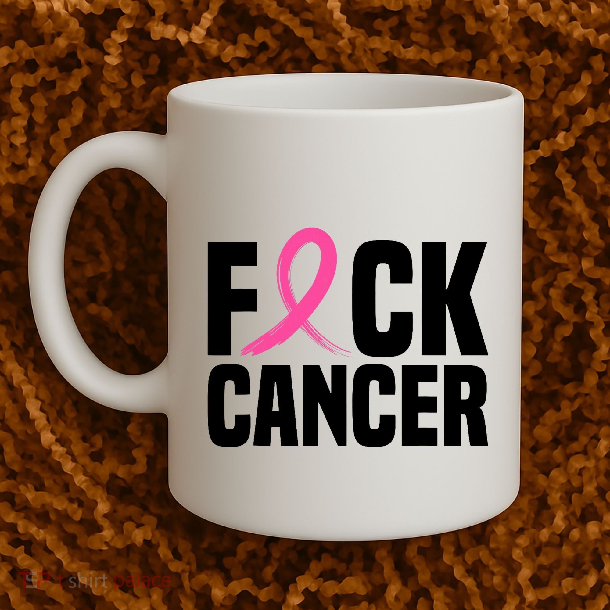 Fuck Cancer Breast Cancer Awareness Gift Retro Distressed Coffee Mug