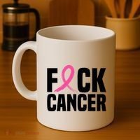 Fuck Cancer Breast Cancer Awareness Gift Retro Distressed Coffee Mug thumb 4