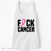 Fuck Cancer Breast Cancer Awareness Gift Retro Distressed Women's Tank Top thumb 0