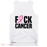 Fuck Cancer Breast Cancer Awareness Gift Retro Distressed Tank Top thumb 0