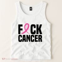 Fuck Cancer Breast Cancer Awareness Gift Retro Distressed Tank Top thumb 2
