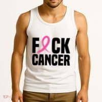 Fuck Cancer Breast Cancer Awareness Gift Retro Distressed Tank Top thumb 3
