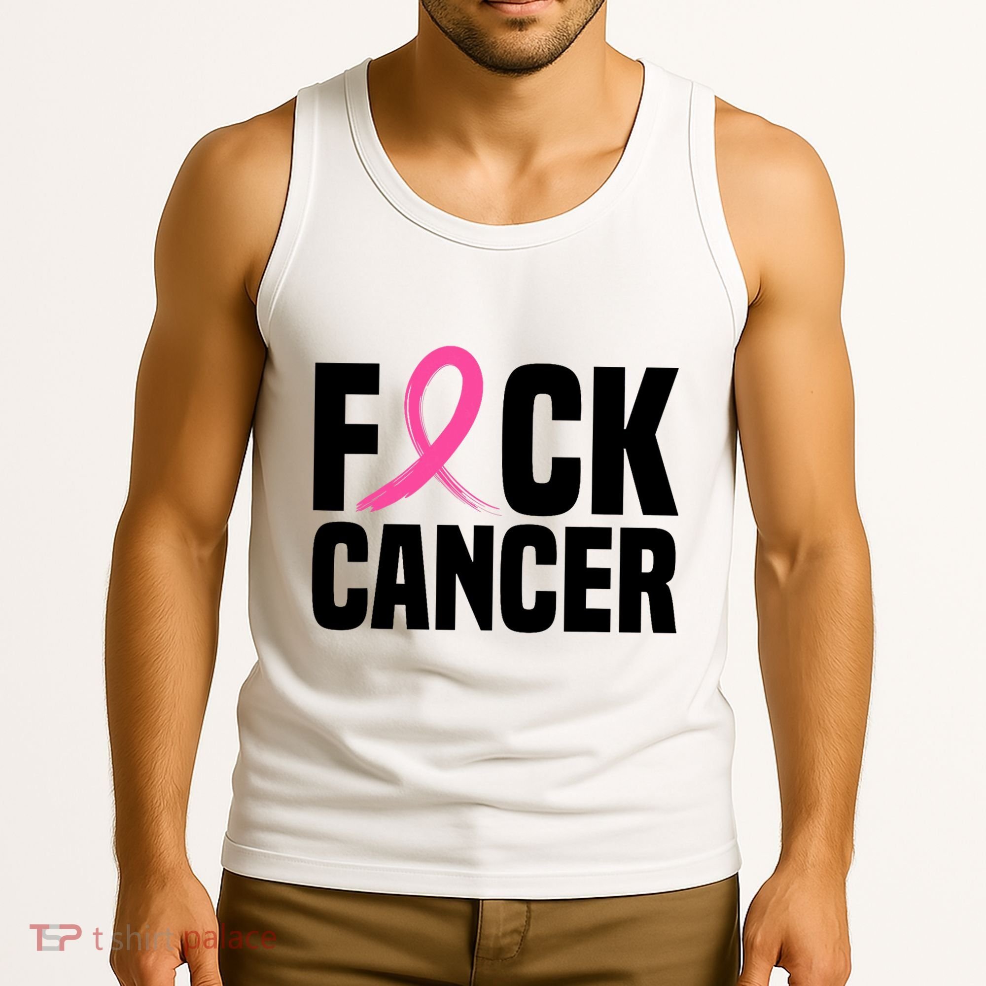 Fuck Cancer Breast Cancer Awareness Gift Retro Distressed Tank Top