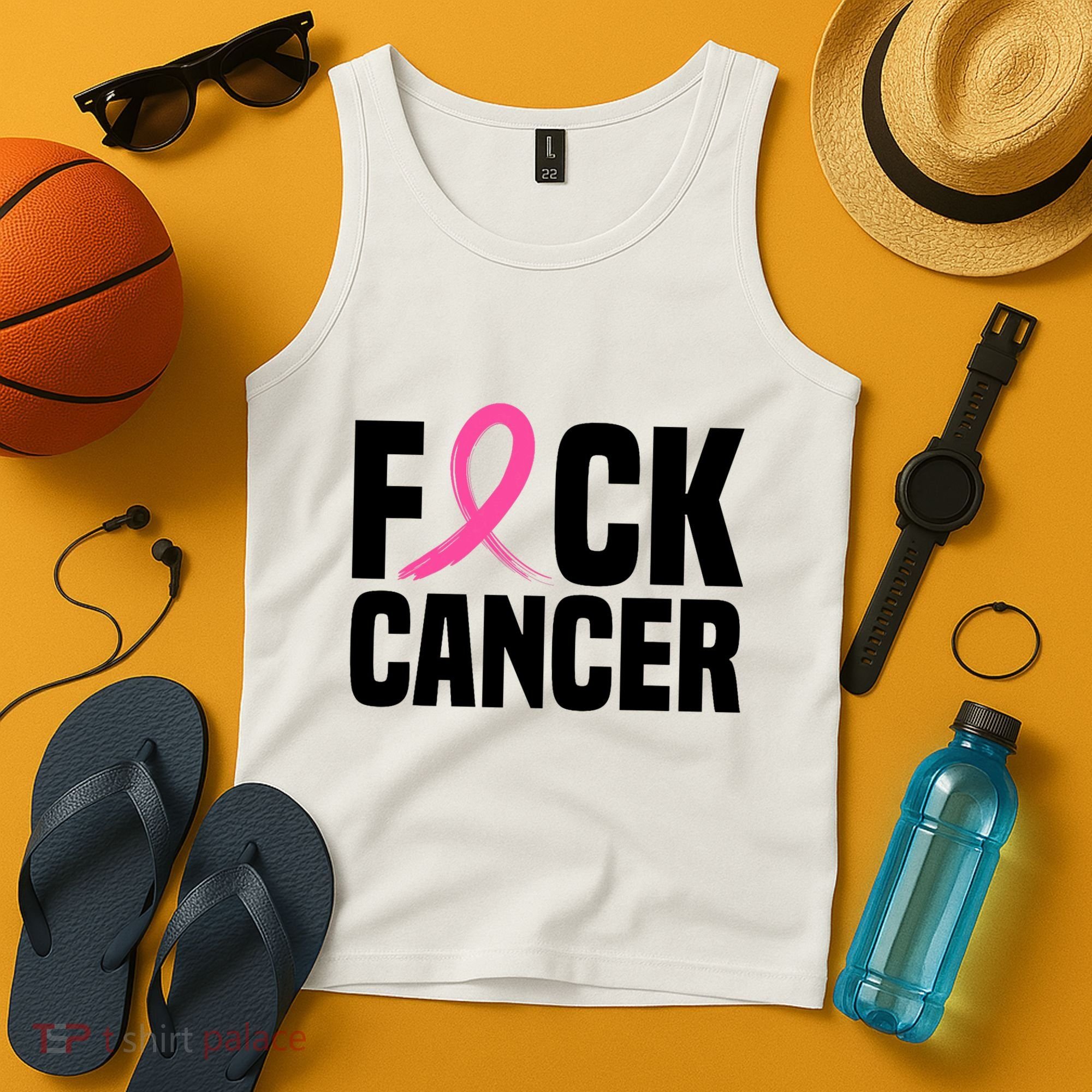 Fuck Cancer Breast Cancer Awareness Gift Retro Distressed Tank Top